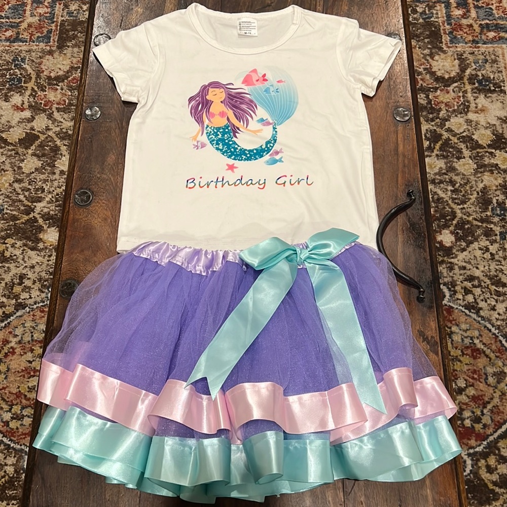Birthday Girl  mermaid girls set.